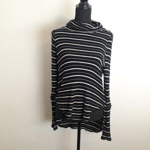 Black and White Striped Women's Sweater